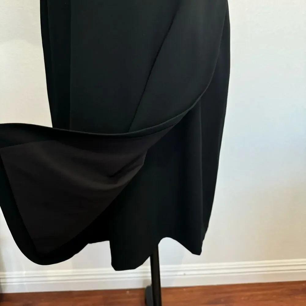 M.M. Lafleur Dress‎ Short Sleeve Cross Wrap Front Black Size 10